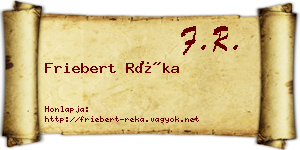 Friebert Réka névjegykártya